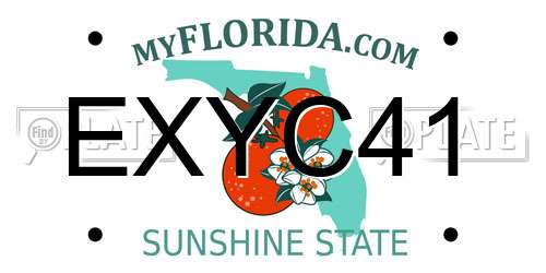 EXYC41 Florida License Plate