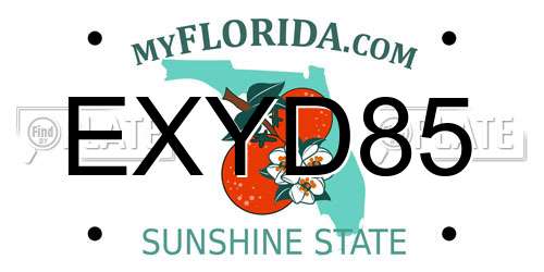 EXYD85 Florida License Plate