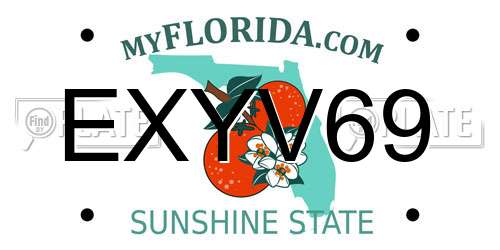 EXYV69 Florida License Plate