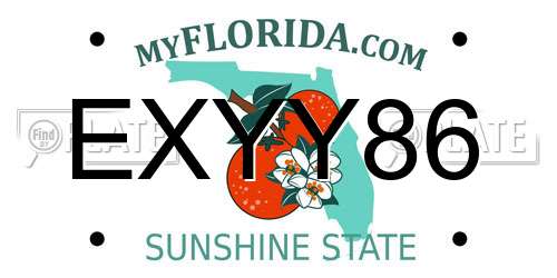 EXYY86 Florida License Plate