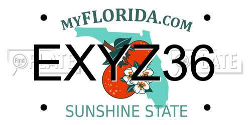 EXYZ36 Florida License Plate