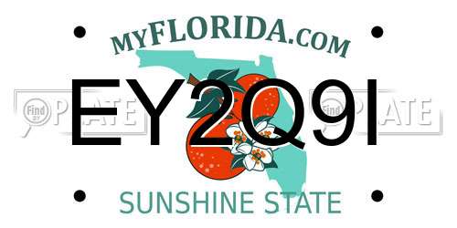 EY2Q9I Florida License Plate