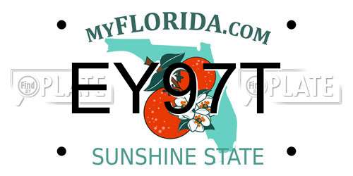 EY97T Florida License Plate