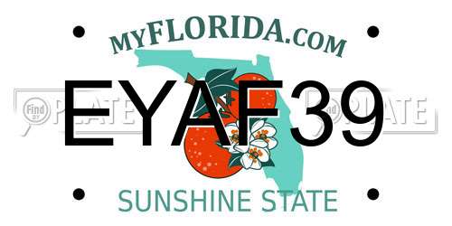 EYAF39 Florida License Plate