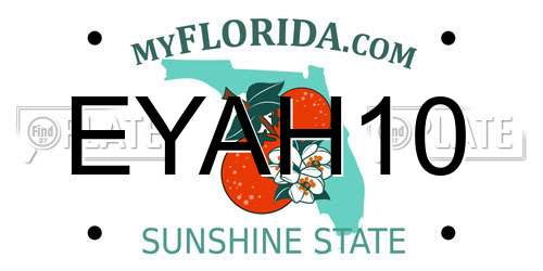 EYAH10 Florida License Plate