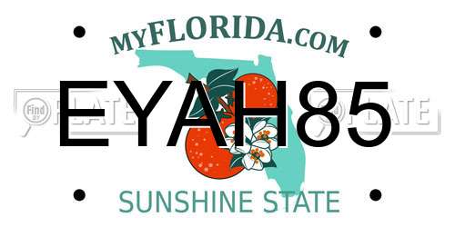 EYAH85 Florida License Plate