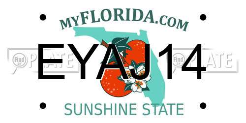 EYAJ14 Florida License Plate