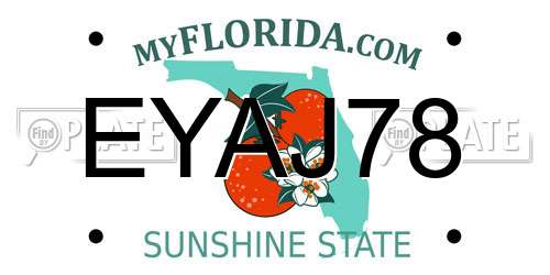 EYAJ78 Florida License Plate