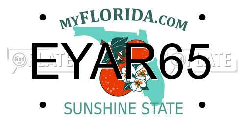 EYAR65 Florida License Plate
