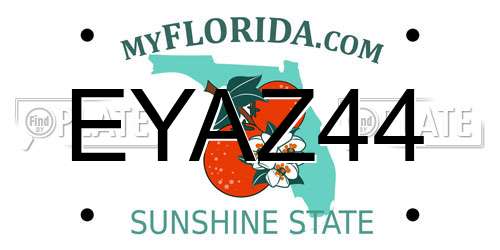 EYAZ44 Florida License Plate