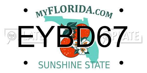 EYBD67 Florida License Plate