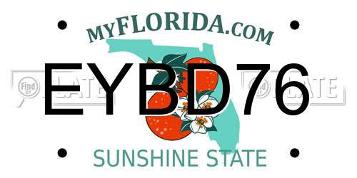 EYBD76 Florida License Plate
