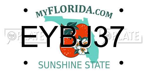 EYBJ37 Florida License Plate