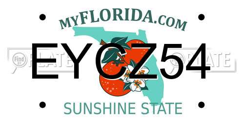 EYCZ54 Florida License Plate