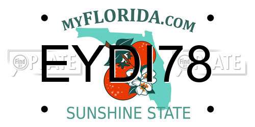 EYDI78 Florida License Plate