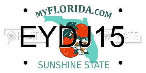 EYDJ15 Florida License Plate
