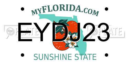 EYDJ23 Florida License Plate
