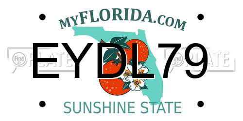EYDL79 Florida License Plate