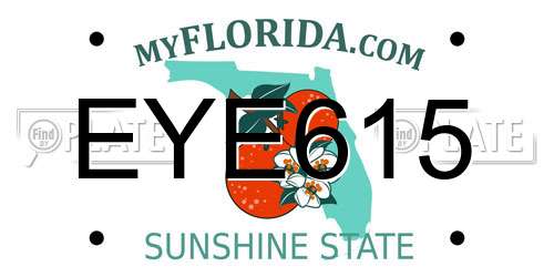 EYE615 Florida License Plate