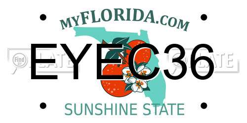 EYEC36 Florida License Plate