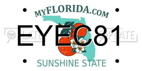EYEC81 Florida License Plate