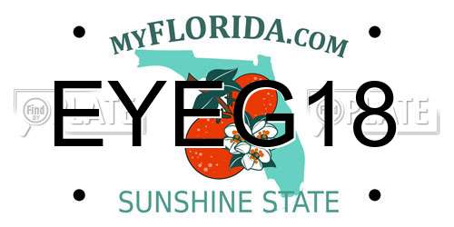 EYEG18 Florida License Plate