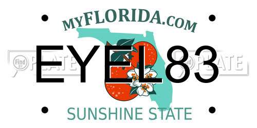 EYEL83 Florida License Plate