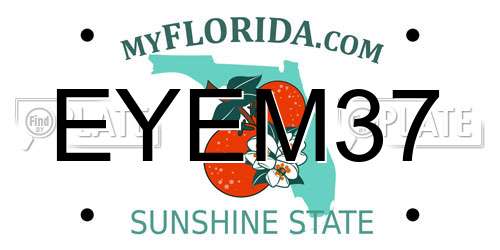 EYEM37 Florida License Plate
