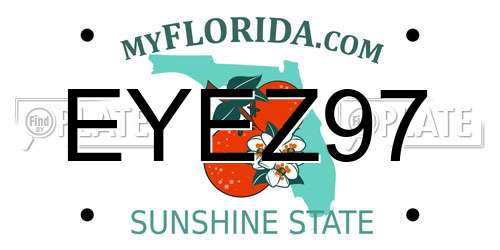 EYEZ97 Florida License Plate