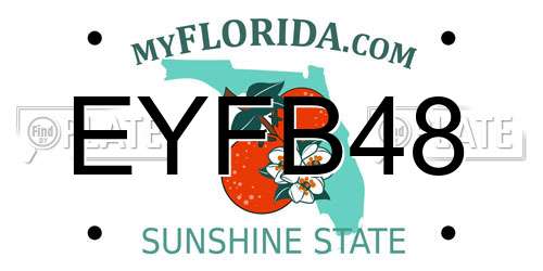 EYFB48 Florida License Plate
