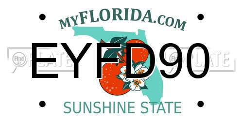 EYFD90 Florida License Plate
