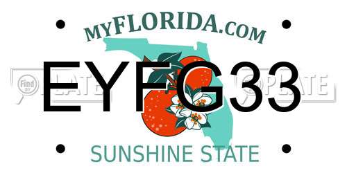 EYFG33 Florida License Plate