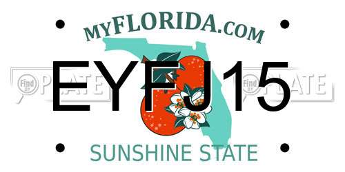 EYFJ15 Florida License Plate