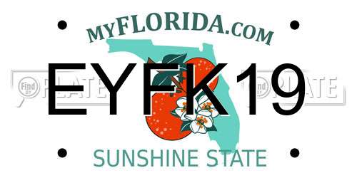 EYFK19 Florida License Plate