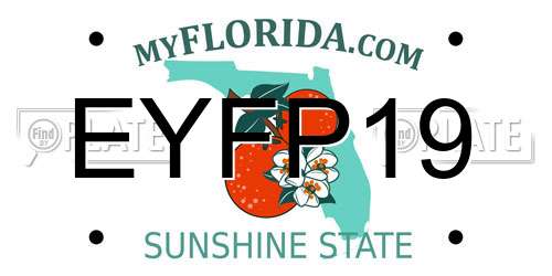 EYFP19 Florida License Plate