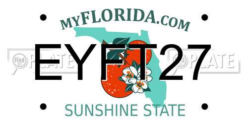 EYFT27 Florida License Plate