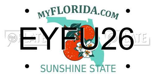 EYFU26 Florida License Plate