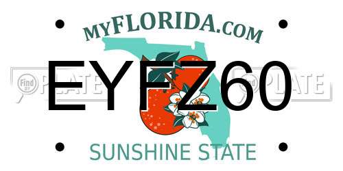 EYFZ60 Florida License Plate