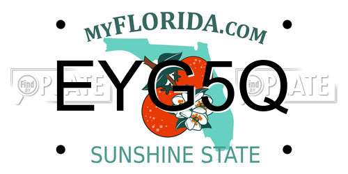 EYG5Q Florida License Plate