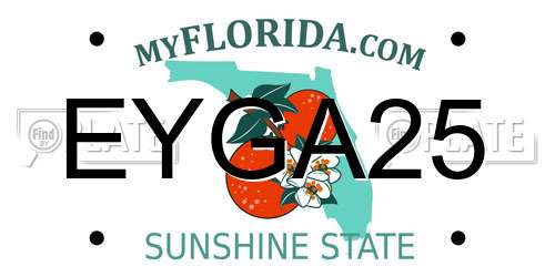 EYGA25 Florida License Plate