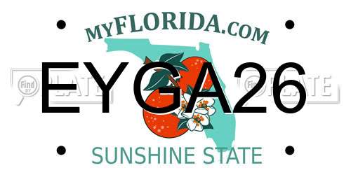 EYGA26 Florida License Plate