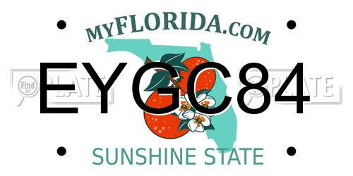 EYGC84 Florida License Plate