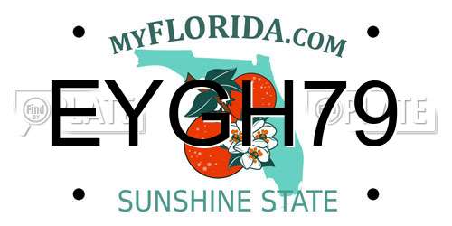 EYGH79 Florida License Plate