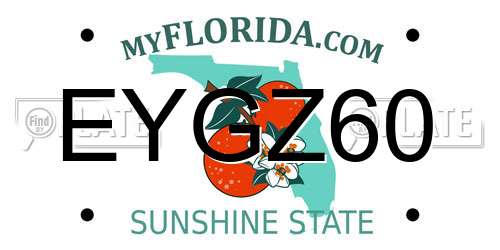 EYGZ60 Florida License Plate