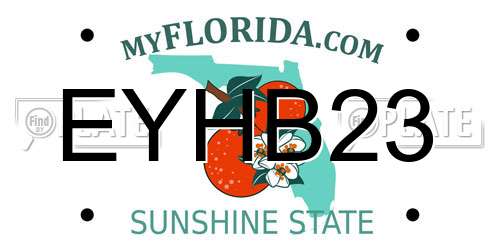 EYHB23 Florida License Plate