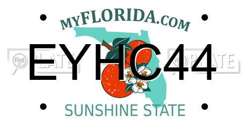 EYHC44 Florida License Plate