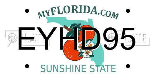 EYHD95 Florida License Plate