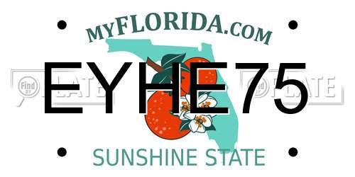 EYHE75 Florida License Plate