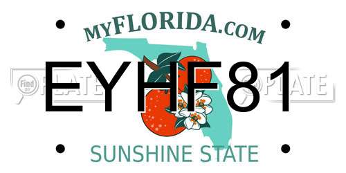EYHF81 Florida License Plate