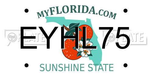 EYHL75 Florida License Plate